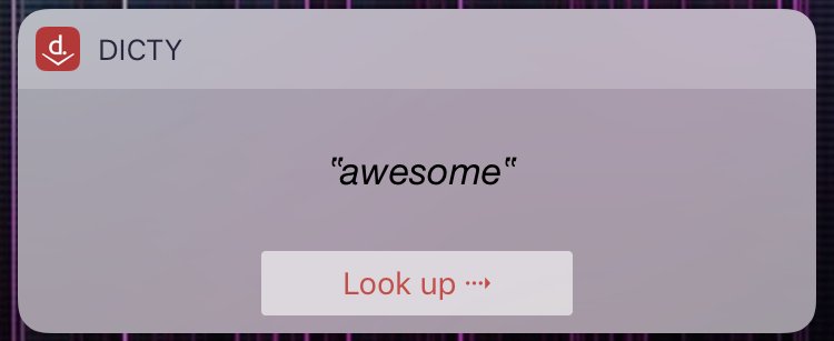 dictyapp's tweet photo. Dicty 1.5.0 is now available on the App Store. Try new @dictyapp Today Widget! https://t.co/ySXw7CNjVH https://t.co/uqjHLVWckp
