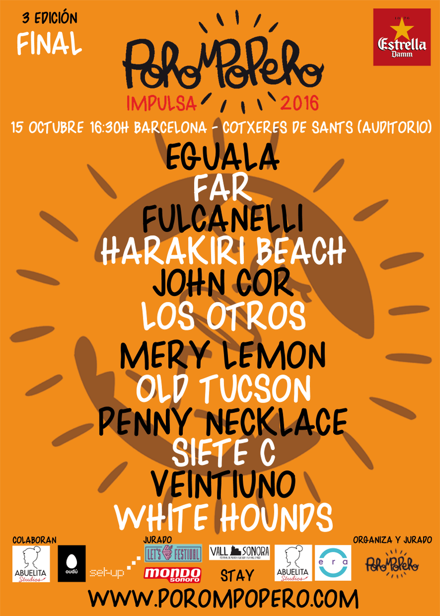 Porompopero's tweet photo. Se ha cerrado la venta anticipada. Entradas en taquilla a las 16:30h. Primera banda 17:00h + Información: https://t.co/SjqosPZ4ge https://t.co/uPVk8fPml0