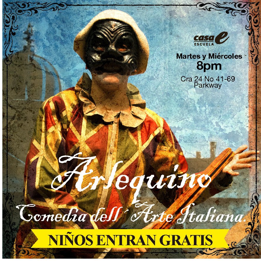 casaeborrero's tweet image. ¡HEY NIÑOS ENTRAN GRATIS!
Descubre la magia y el encanto de este personaje esta noche 
en #Arlequino Servidor de Dos Patrones.