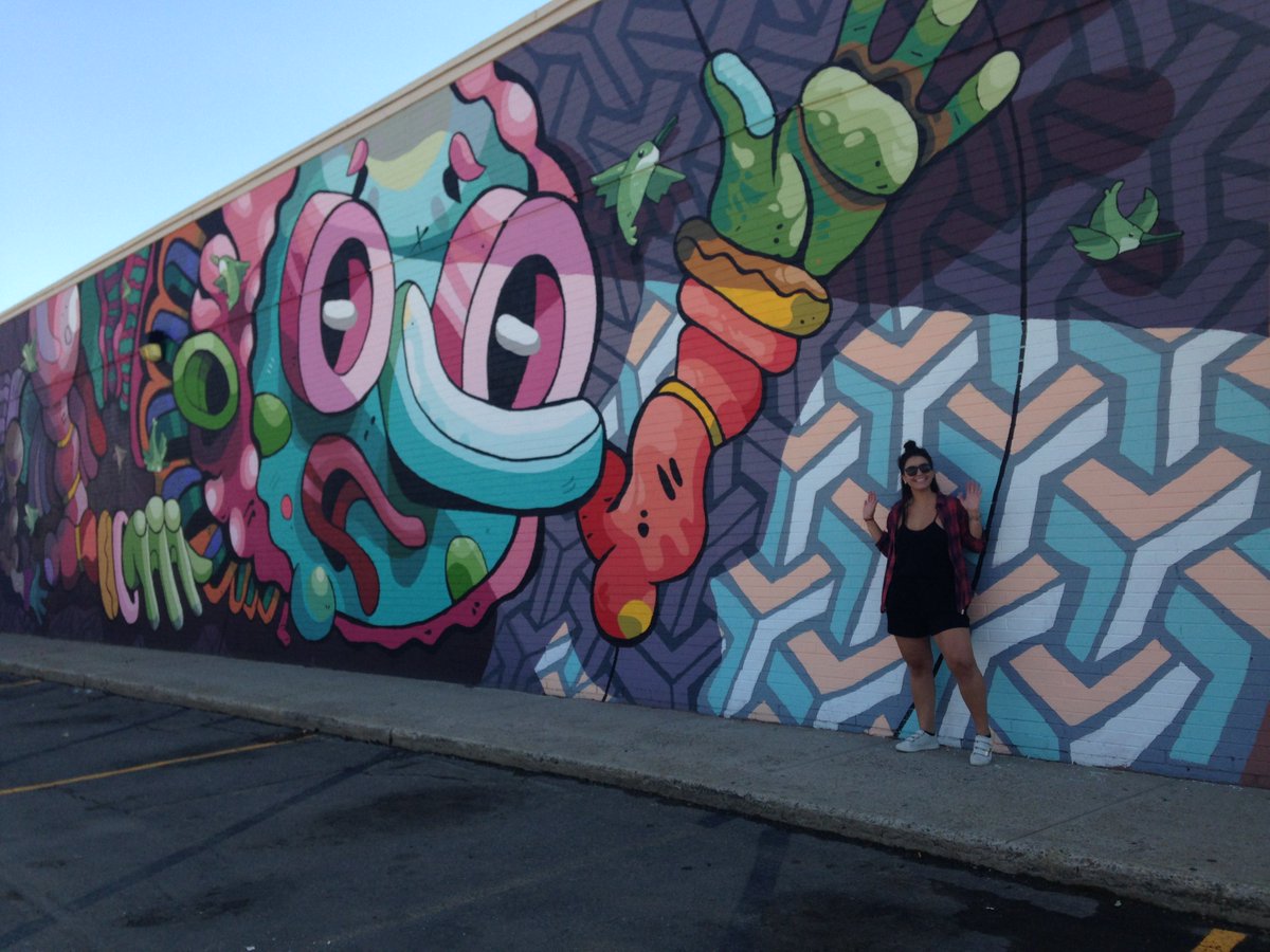 It's a beautiful day to get out, enjoy fall &amp; take a selfie with @michaelroyart's #mural on <a href="/ArcThriftStores/">ArcThriftStores</a> (6791 W. Colfax Ave.)! #Denver