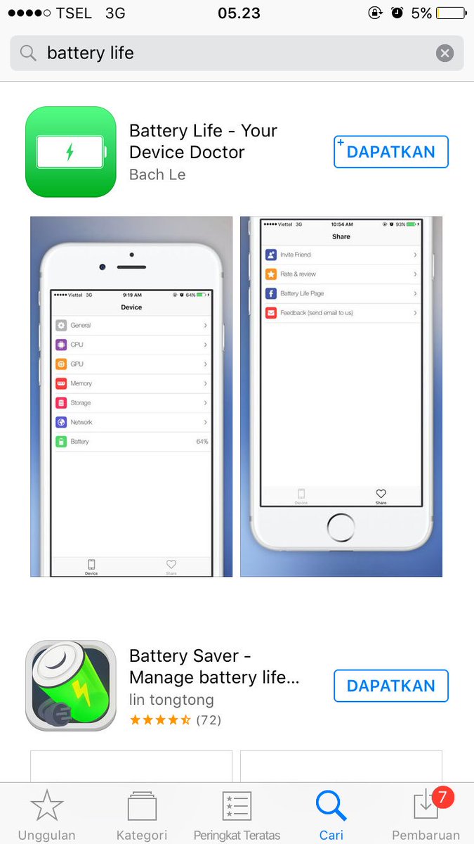 Are_dyna's tweet photo. Mimin @idiphone cari aplikasi cek batrai kok penampakannya seperti ini? Aplikasi battery life yang lama sudah gak bs di download lagi kah? https://t.co/asONLBmUjL