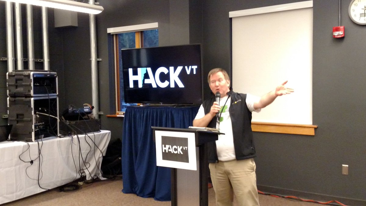 BethFastVT's tweet photo. Kick off of #Hackvt @GreenMtnPower @FairPoint  Good Luck! https://t.co/lmErTn6kDB