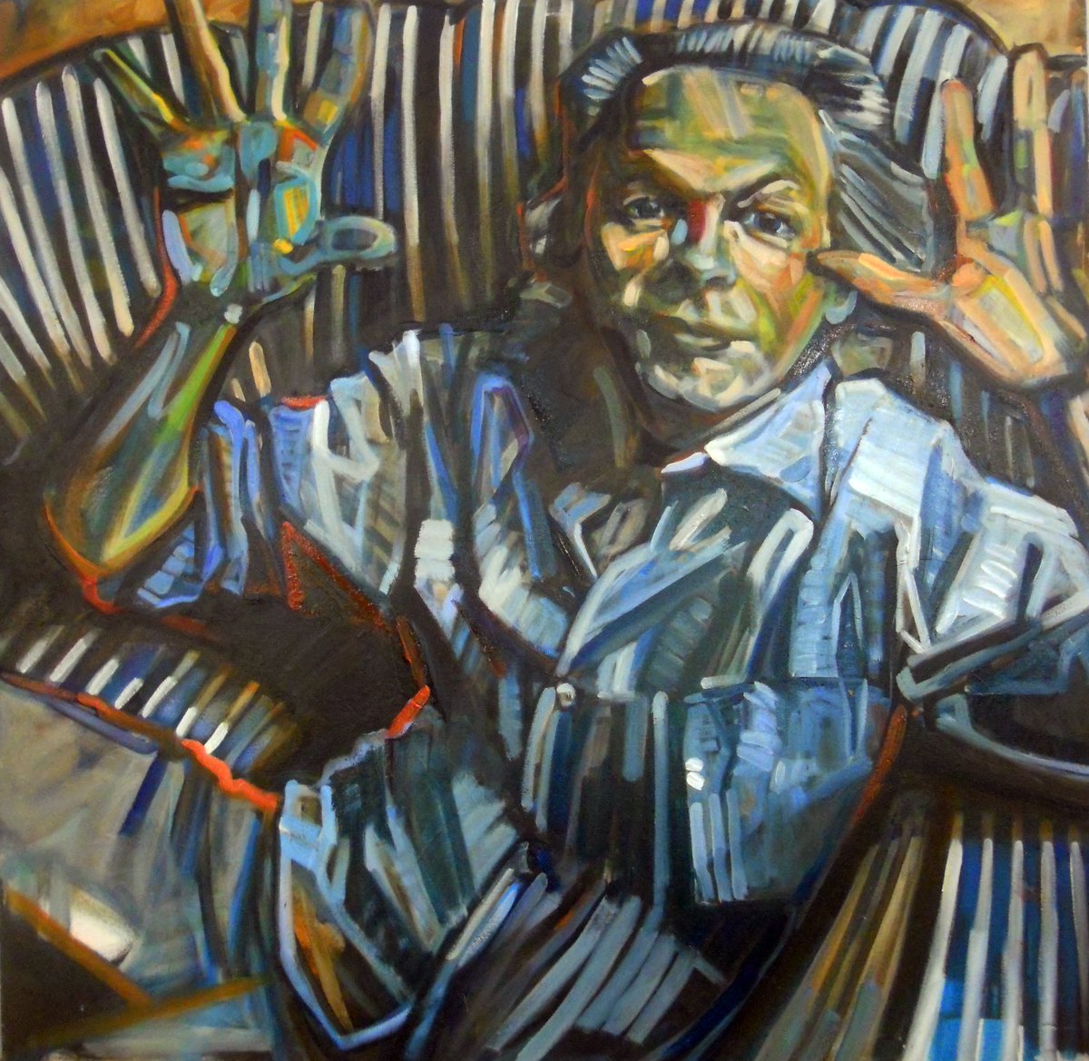 BeckLaneArtist's tweet photo. Finished portrait of Spalding Gray #Spalding #spaldinggray #writer #monsterinabox #swimmingtocambodia #performers #NY #rhodeisland #painting https://t.co/0BCiDZCHKE