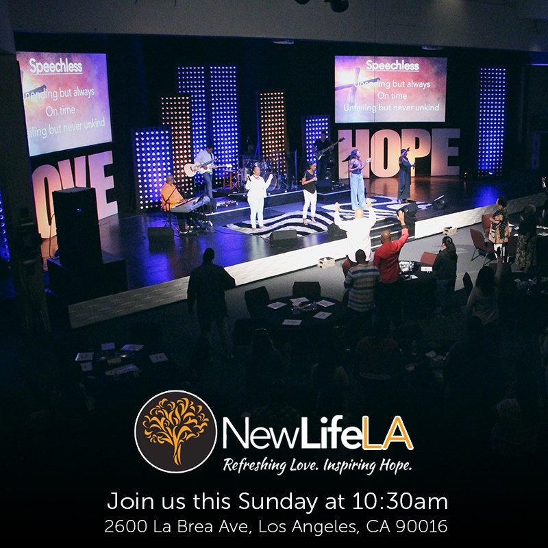 NewLifeLA's tweet photo. Come and join us this Sunday! Refreshing #Love, Inspiring #Hope! #NewLifeLA #LosAngeles #Jesus #Gospel https://t.co/hxnJ44pTFb