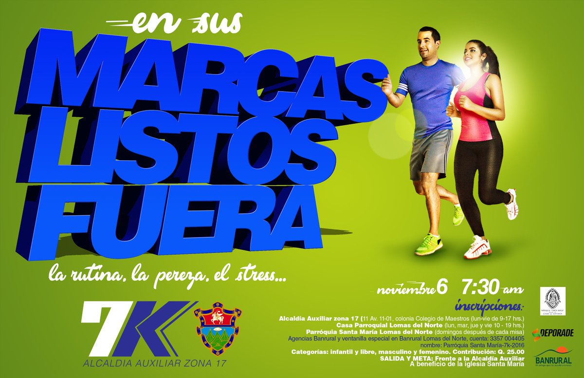 RegenciaNorte's tweet photo. ¿Listos para el 6 de noviembre? No te quedes fuera. #7K #zona17 #CorrePorTuComunidad gracias #Banrural #Deporade @muniguate @amilcarmontejo https://t.co/vI72BhlfR8