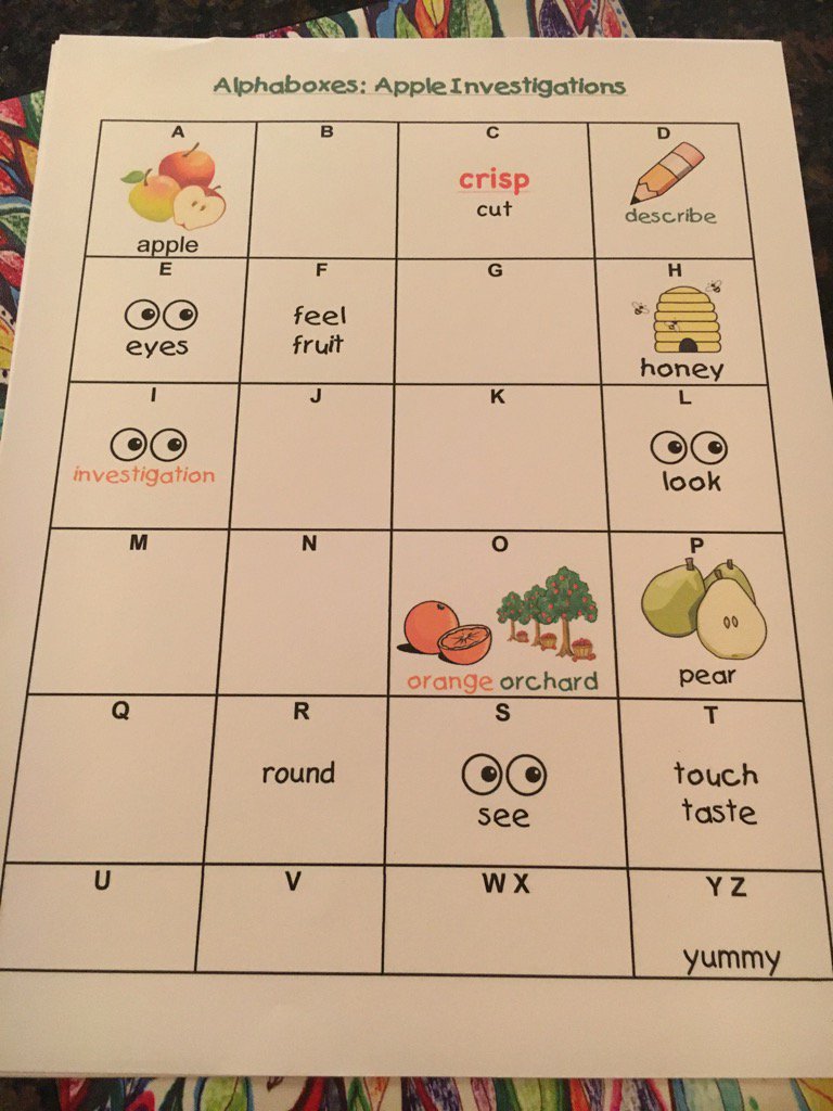 brit_sikes's tweet photo. Apple Investigations #Alphaboxes for #writing https://t.co/WJPFXTk2jQ