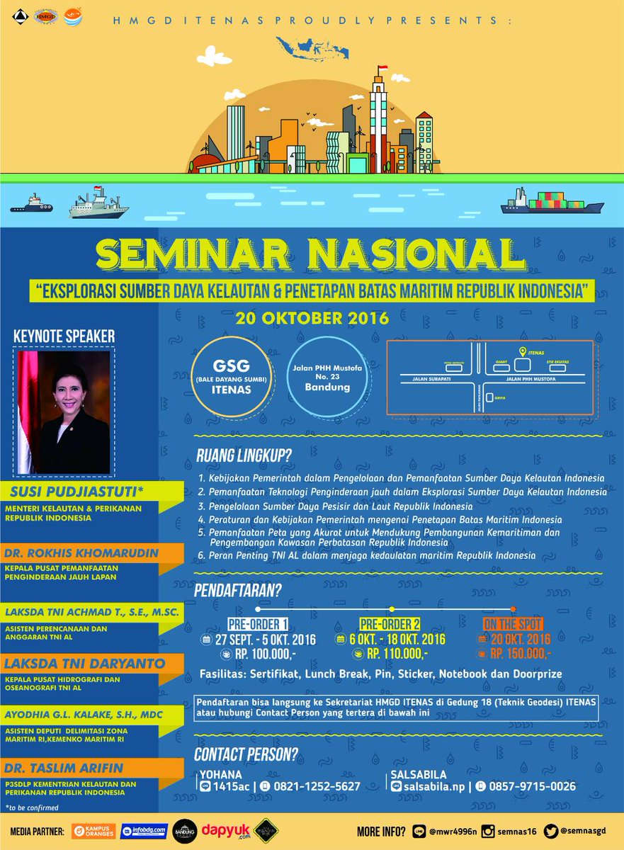 2 days left! Ayo cari tau ttg sumber daya kelautan Indonesia dr <a href="/susipudjiastuti/">Susi Pudjiastuti</a> di #SEMINARNASIONAL2016! @Semnasgd