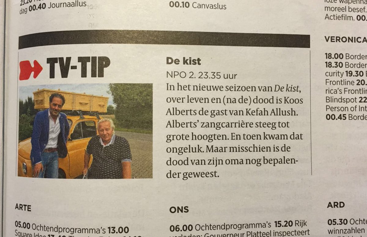 Morgenavond begint een nieuw seizoen van #dekist. @KefahAllush ontmoet Koos Alberts die de dood in de ogen heeft gezien.