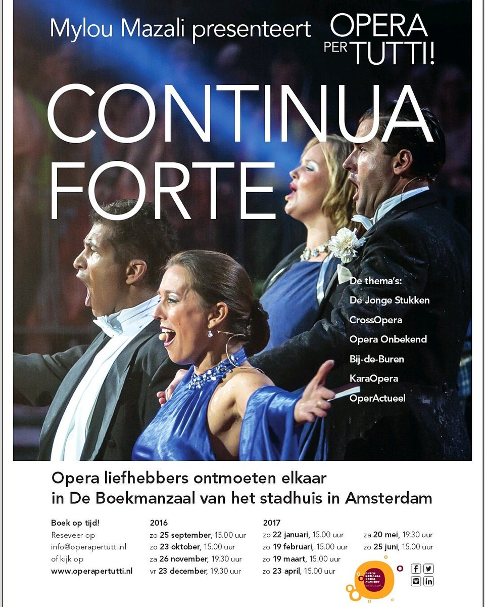 <a href="/opera_per_tutti/">Opera per Tutti!</a> Concert October 23rd - start 15.00 hr. at the #cityhall #Boekmanzaal in the hart of <a href="/Iamsterdam/">I amsterdam</a> iamsterdam.com/en/visiting/wh…
