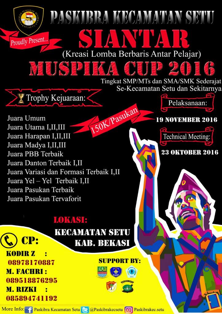 paskibrakecsetu's tweet photo. Catat!
Technical Meeting 
Minggu,23 oktober 2016
09.30
Smk Negeri 1 Setu 
150K/pasukan https://t.co/NIMqIws2fC