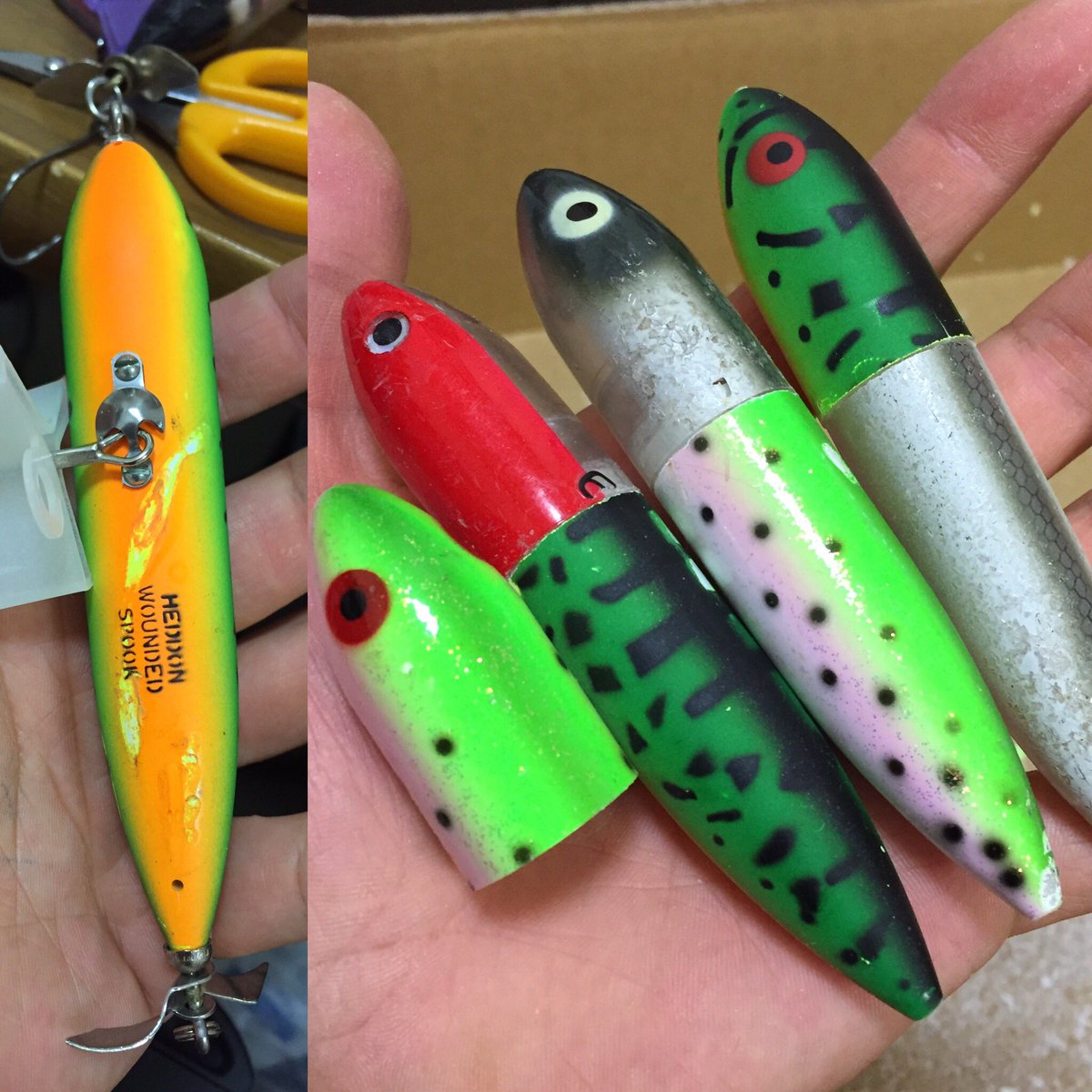 namatamanama's tweet photo. originalzaraspook customあれこれ♪♪  (๑˃̵ᴗ˂̵)ゞ
#heddon #originalzaraspook #woundedspook #ヘドン #オリジナルザラスプーク #ウンデッドスプーク https://t.co/mCzGhmsM5F