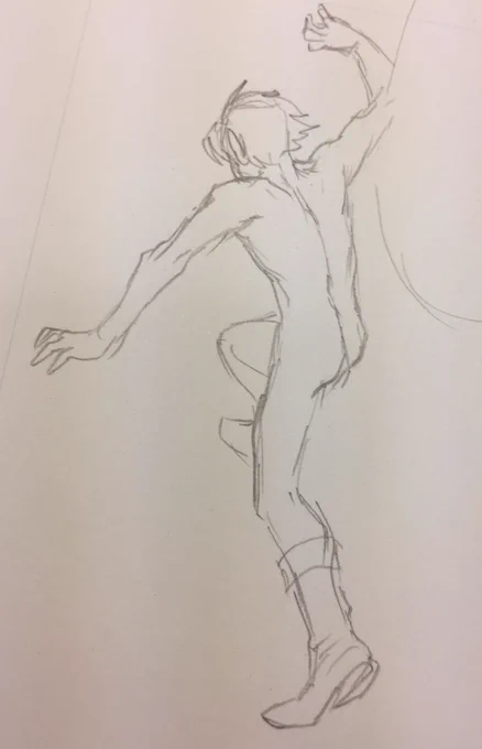 キャラ描く時身体のラインを取ってから服を着せる事が多いですが途中過程がなんか怪しい人のようになる 