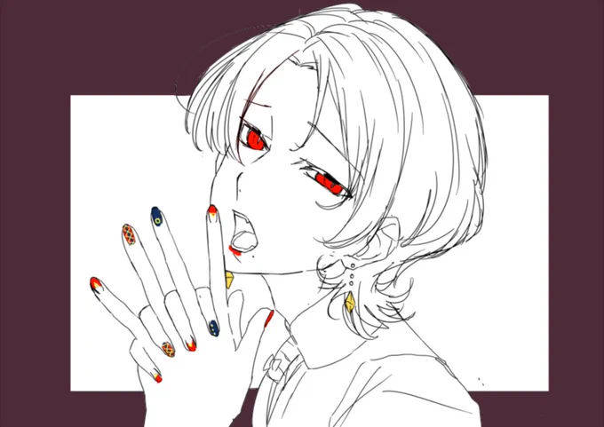 おんなじネイルしてもらった 