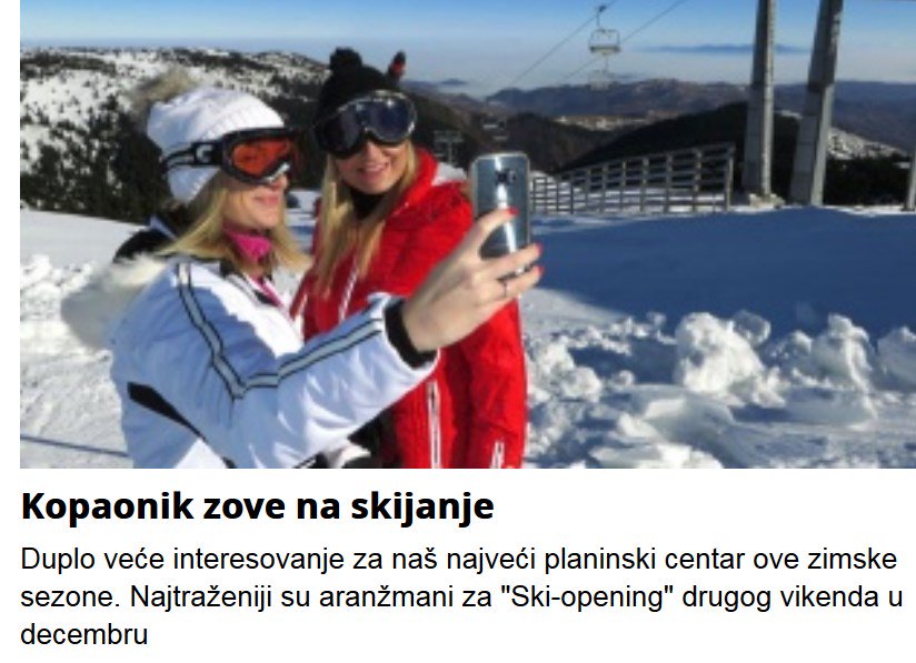 BrzoTacnoJasno's tweet photo. KOPAONIK 2016 : DUPLO VECE INTERESOVANJE - SKI OPENING  #Mediji #B92 #blic #Kurir #ZIMA2016 #sport === opsirnije https://t.co/WwO6U31Ud2 https://t.co/qmYI1SNq0P