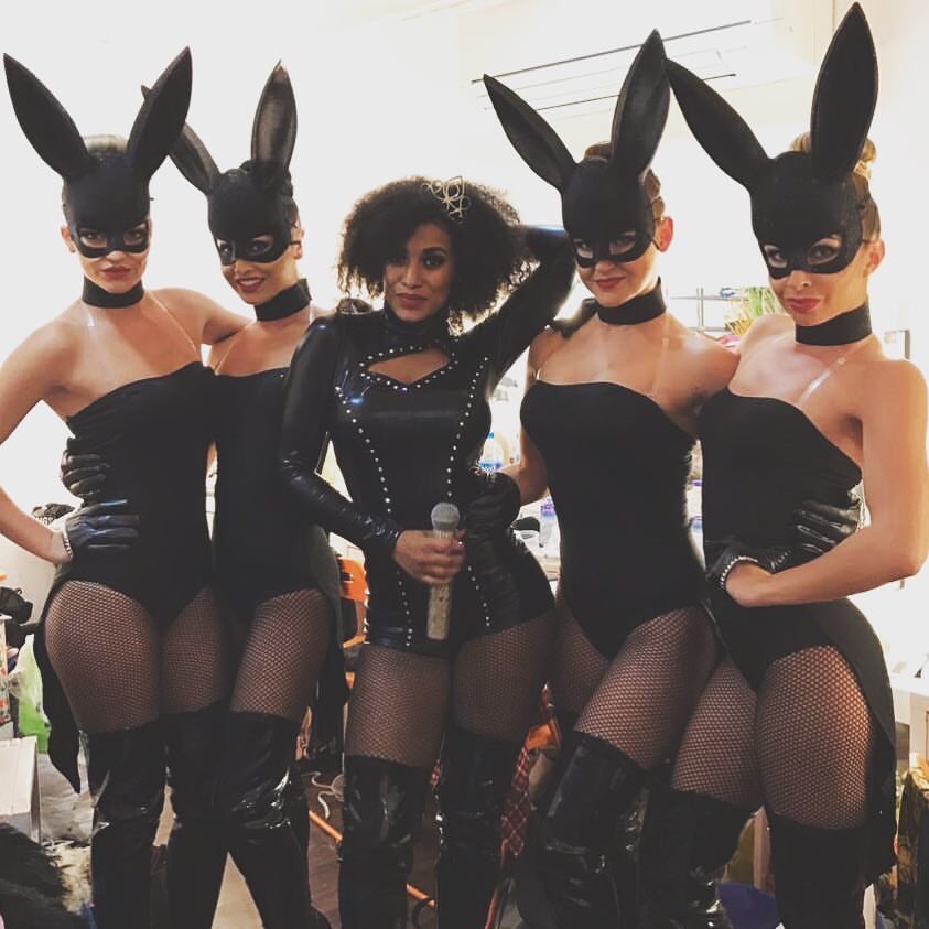 @TTCtweets <a href="/Sophie_Atkins/">Laura Saknders</a> #choreo/dancer/model and her group of 'Dangerous Bunnies' inc TTCs <a href="/ToriKingsbury/">Tori Kingsbury</a> <a href="/whitedubaiclub/">WHITE Dubai</a>