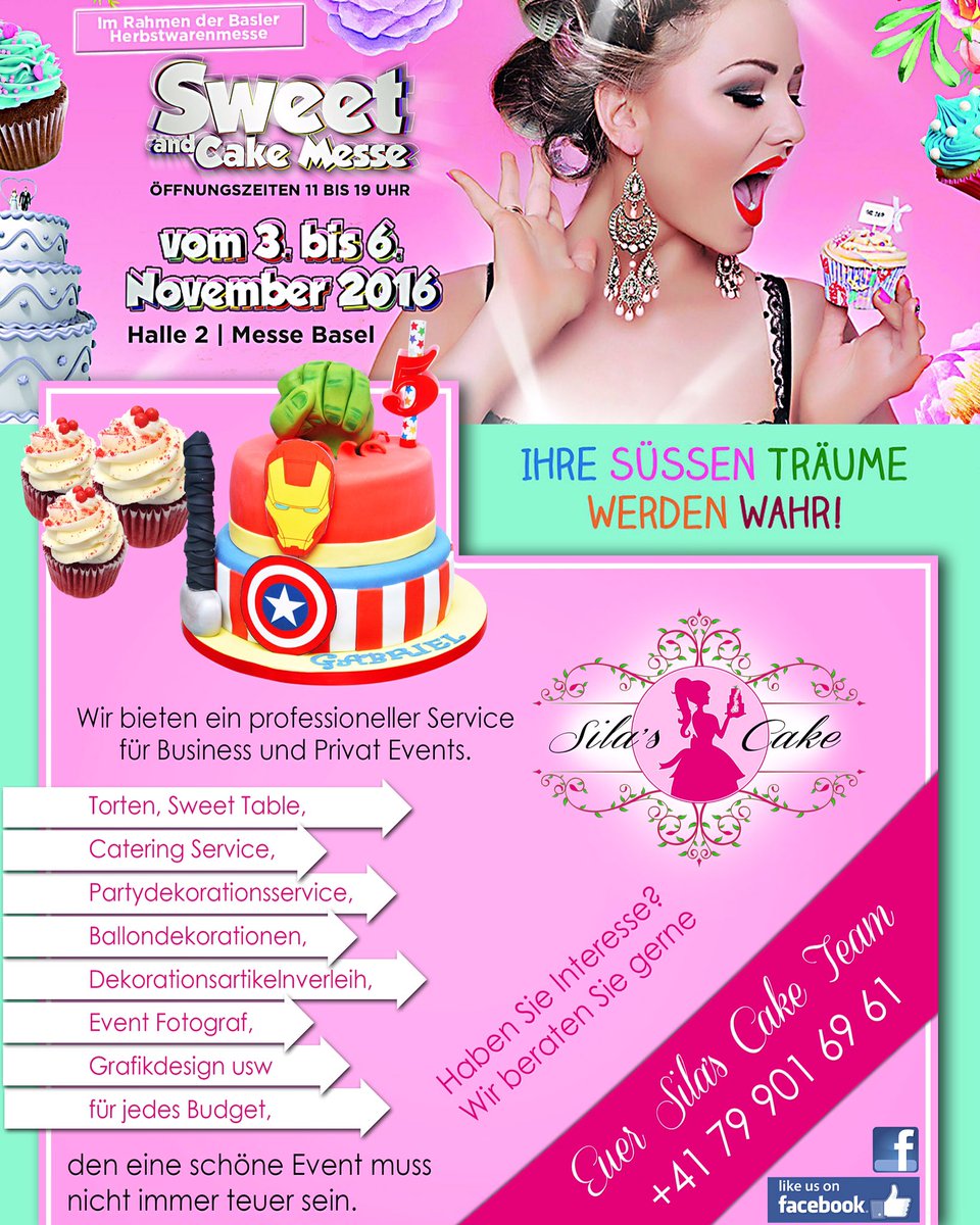 silascake's tweet photo. Sichere dir dein Ticket für die Sweet &amp; Cake Messe in der Messebasel direkt hier: https://t.co/RPSbTZf7n2
#basel #silascake https://t.co/cHS80oZmCP
