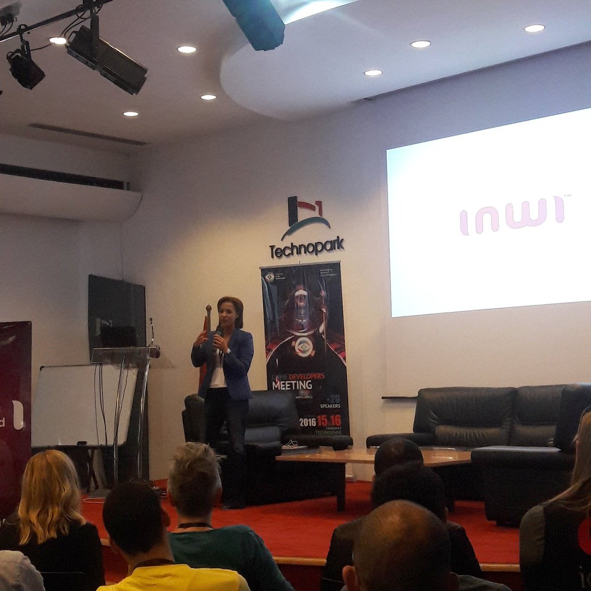 maghrebgame's tweet photo. @inwi is excited for the Video Game dream in Morocco and Maghreb region ! Spokesperson Nadia Rahim ! #MGC2016 #GAMEDEV https://t.co/hU9qF573Qj