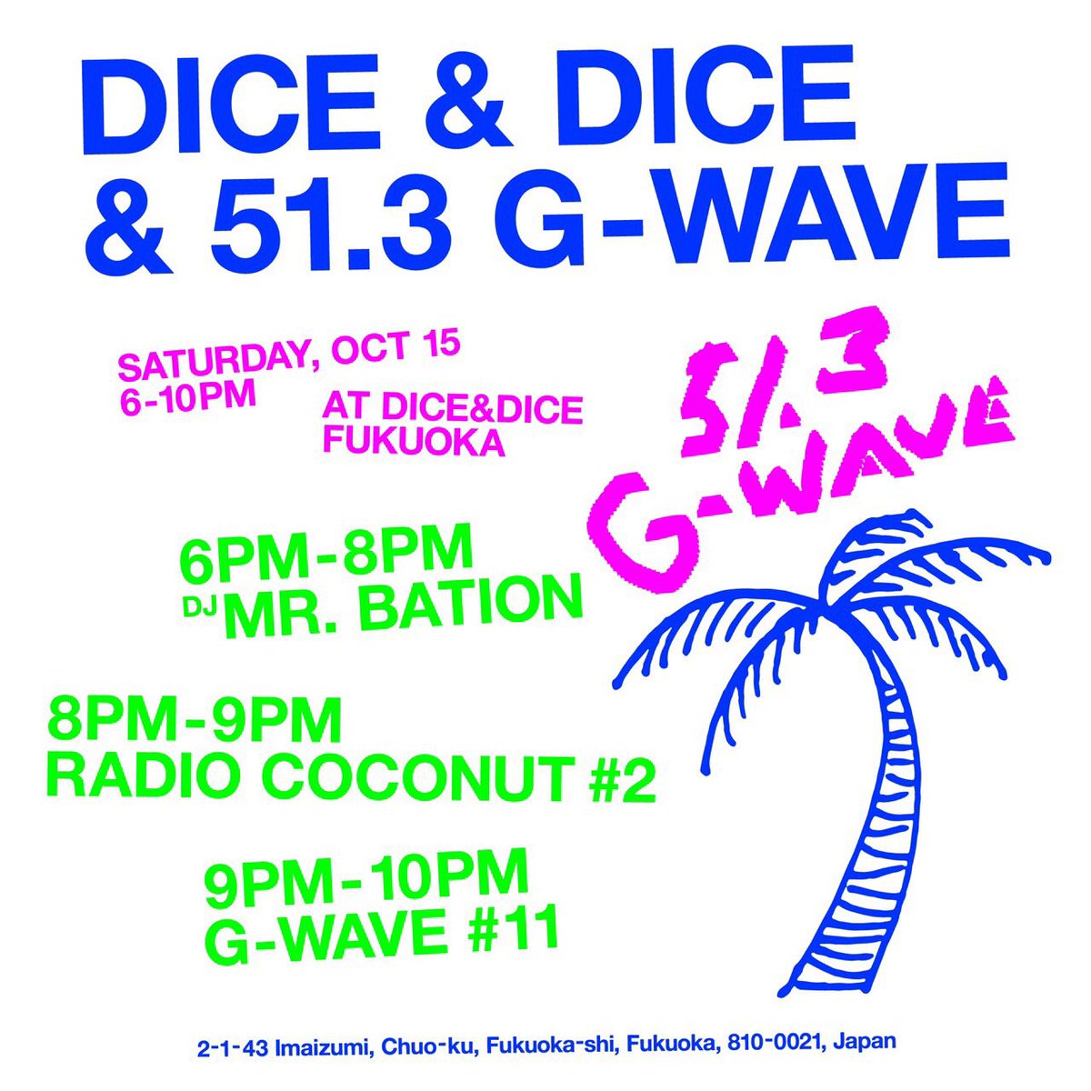 DICE &amp; DICE &amp; 51.3 G-WAVE live now!
mixlr.com/513-g-wave/