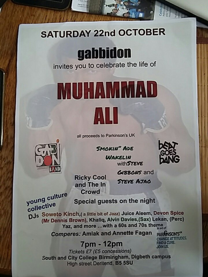 b.gabbidon (@basman55) on Twitter photo Greetings. Check my next gig -you must come and tell the world. Bless. #SteelPulse #MuhammadAli <a href="/ParkinsonsUK/">Parkinson's UK</a> Greetings. Check my next gig -you must come and tell the world. Bless. #SteelPulse #MuhammadAli <a href="/ParkinsonsUK/">Parkinson's UK</a>