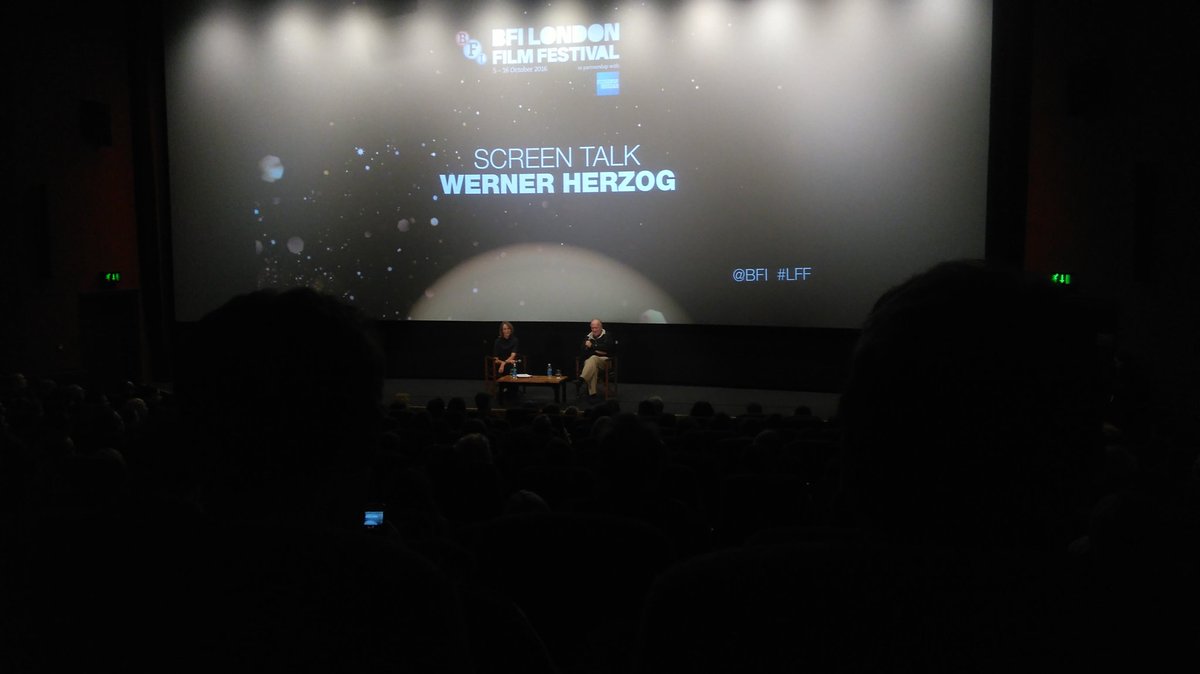 amysargeant_'s tweet photo. "brace yourself for the bozos" #WernerHerzog masterclass #LFF2016 #LFF #bfi https://t.co/a5F3nWtpUT