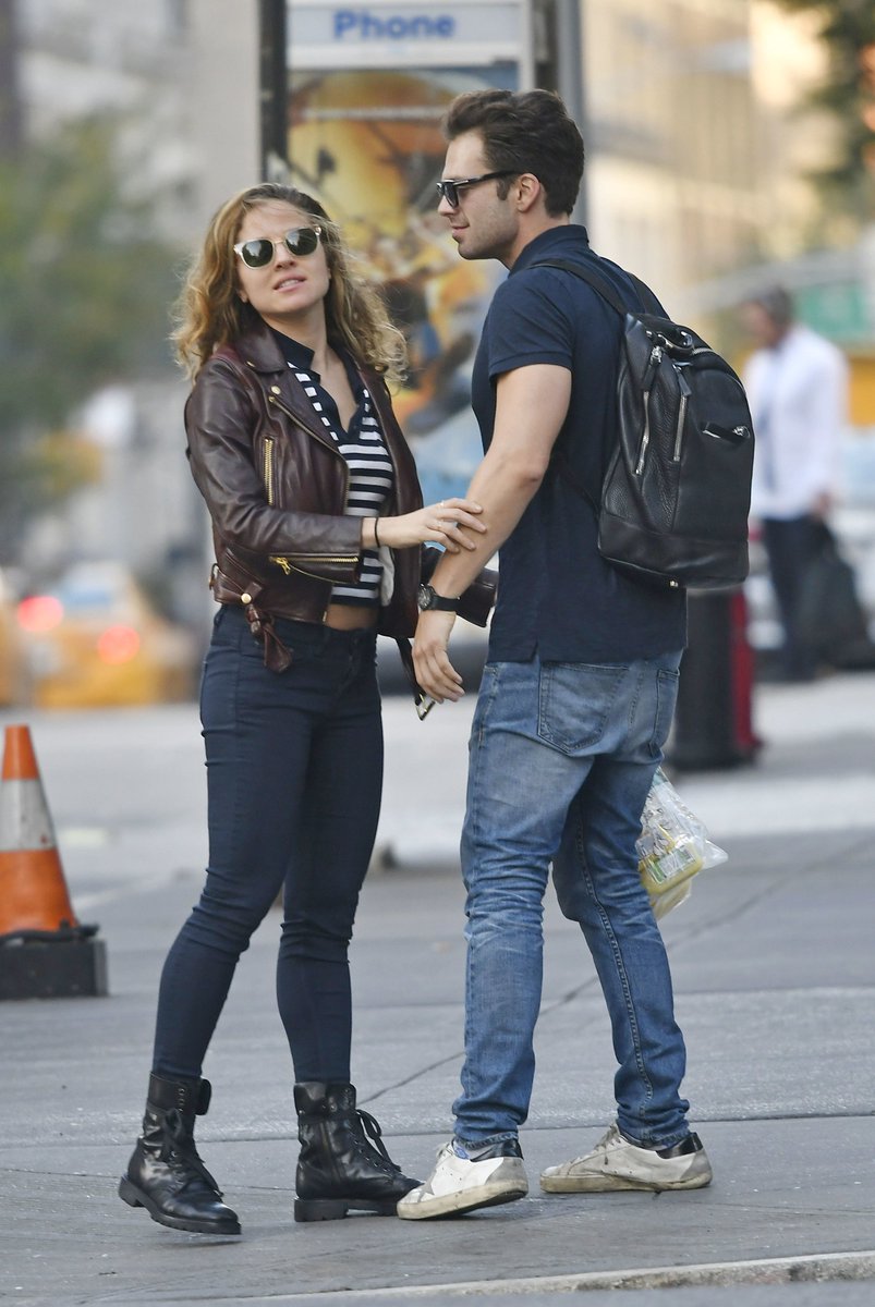 Sebastian Stan out in NYC with Margarita Levieva on October 6, 2016. // 