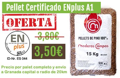 PelletGranada's tweet photo. ¡Se une a nuestra familia Maderas Campos! Aprovecha esta estupenda oferta en #pellet certificado ENplus A1 https://t.co/Ou3ADlkvXn