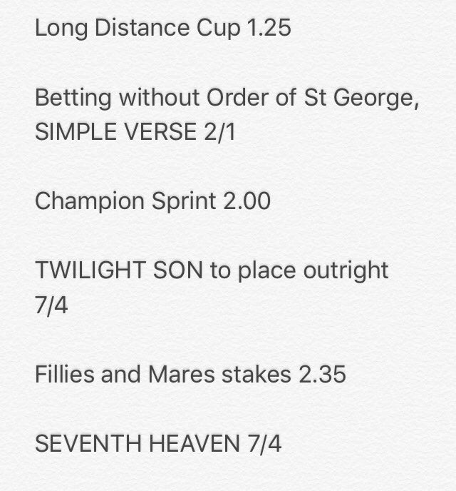 threetipsaday's tweet image. A tip for each race at Ascot today! Over £300 profit in 10 days of operating! #ChampionsDay #Ascot