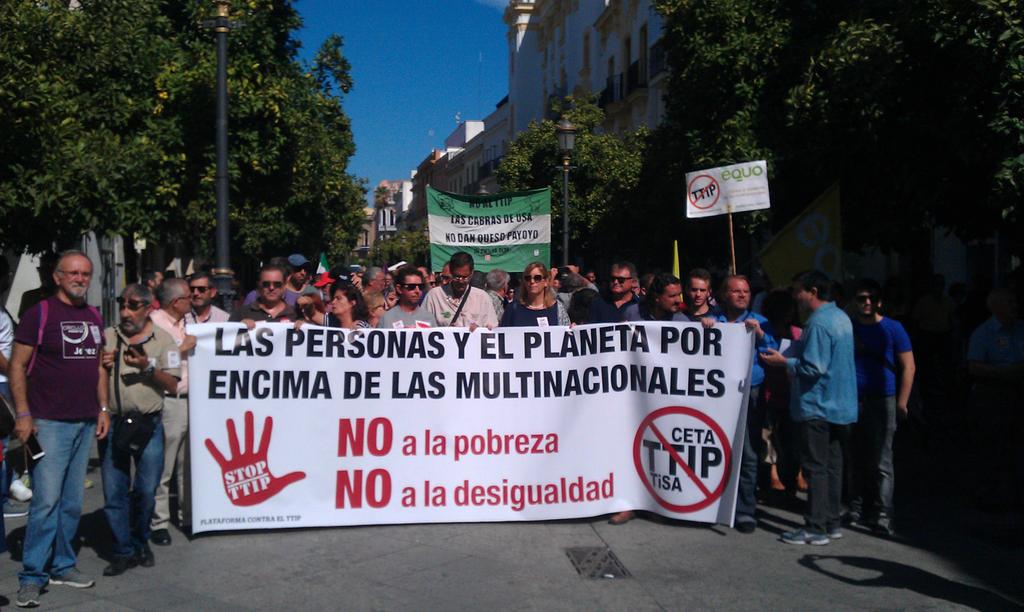 Hoy manifestación contra el TTIP - CETA porque coartan nuestros derechos ciudadanos conseguidos durante muchos años