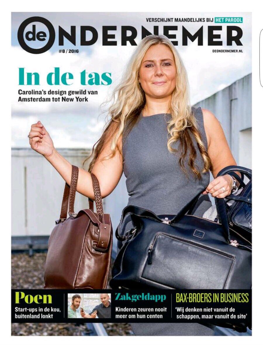 Carat23's tweet photo. Super cool! Today @Carat23 interview in the dutch newspaper @Parool #award #smartbags# patent #handle technique #heforshe #handmade #NYFW https://t.co/izuBm6xine