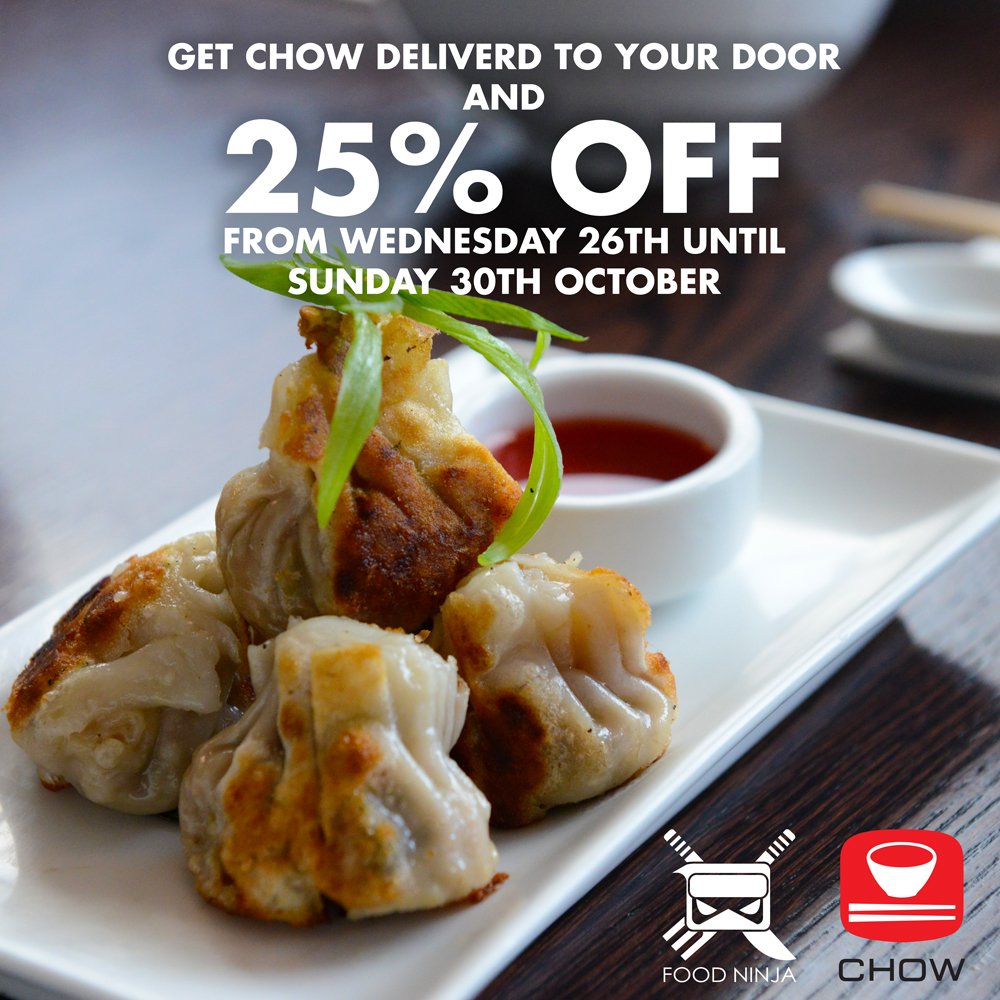 ❤️25% OFF CHOW DELIVERED TO YOUR DOOR🚗 That's right, we've teamed up with Food Ninja once again! Available ALL WEEK🙌 Spread the word.... 📲😘