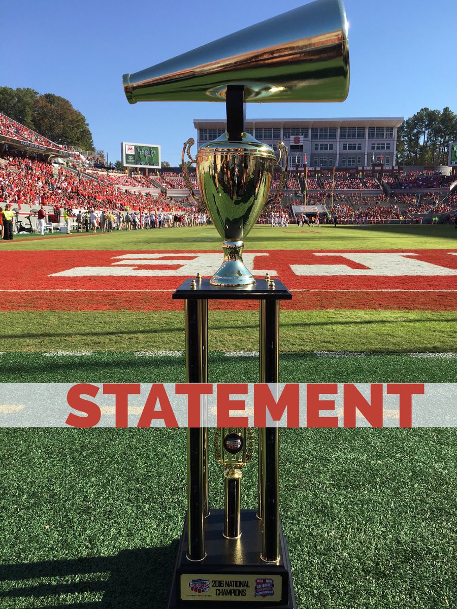 ncsucheer's tweet photo. The only program in history with a top 5 finish in Cheer, Dance, Mascot, Partner &amp; Group Stunt at 1 collegiate championship! @NCStateDancers https://t.co/p0jIBOQw9m