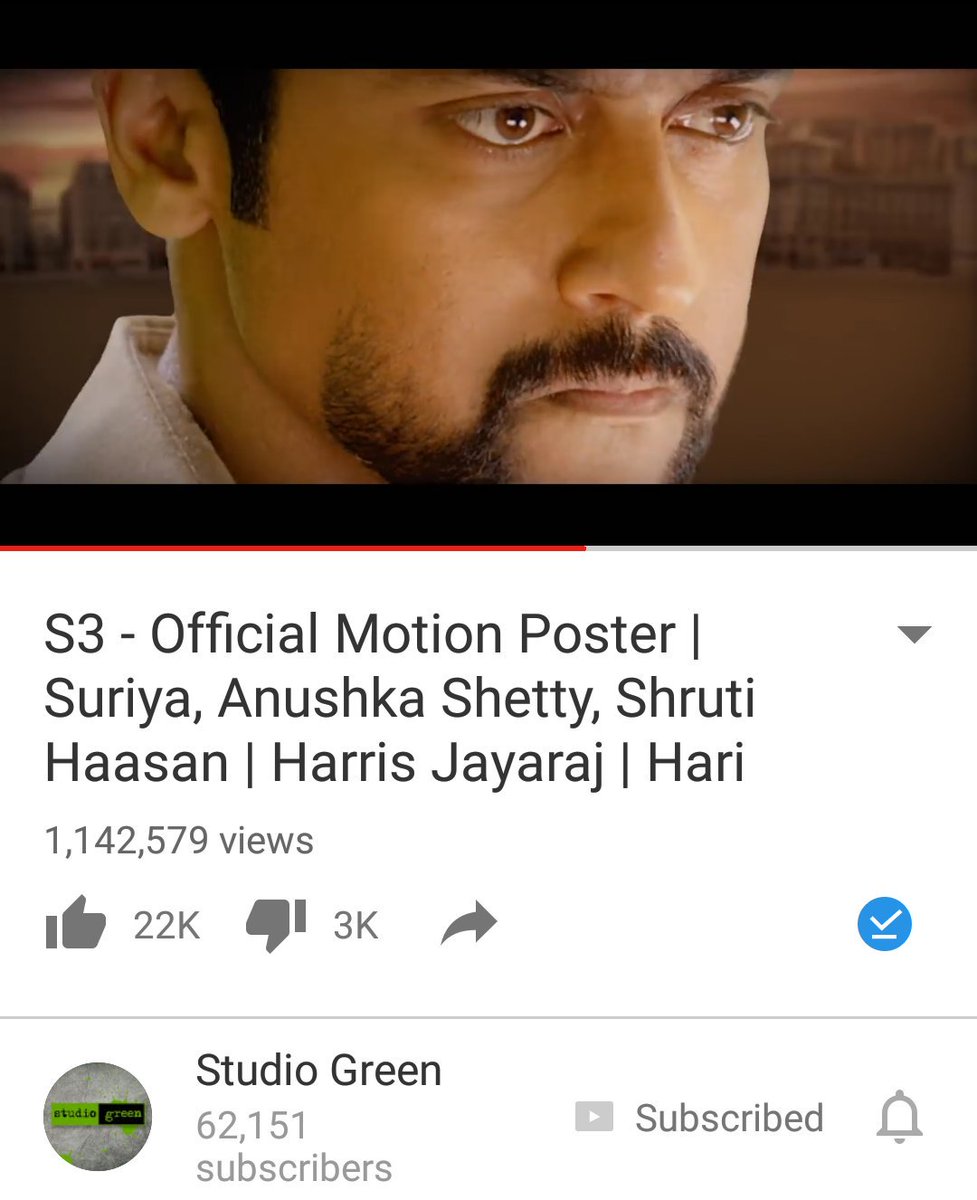 ThisIs_SN's tweet photo. #S3MotionPoster status
Views : 1,142,579
Likes : 22K+
@Suriya_offl @shrutihaasan #DirectorHari
@krishoffl https://t.co/IehBnITUju