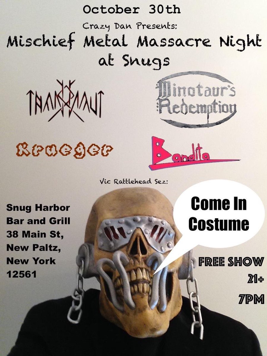 terminal_fury's tweet photo. Tomorrow night we end our October Tour at Snugs at 8pm in New Paltz! #rock #live https://t.co/LV8J8PmuT5 https://t.co/X8fj46oqxV