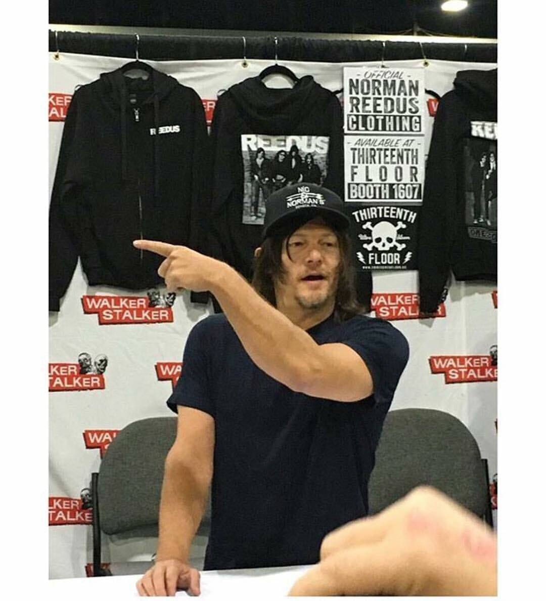 Thirteenth_Flr's tweet photo. "Head that way to @Thirteenth_Flr to get your official #NormanReedus hoodies!" Booth 1607 at @WalkrStalkrCon 💀 https://t.co/Ega36UrThI