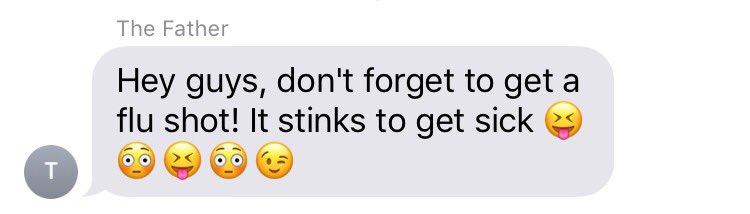 IDontGiveAFLEX's tweet photo. My dad has begun using emoji's in his text messages and it's getting out of control https://t.co/50WyOvnoaj