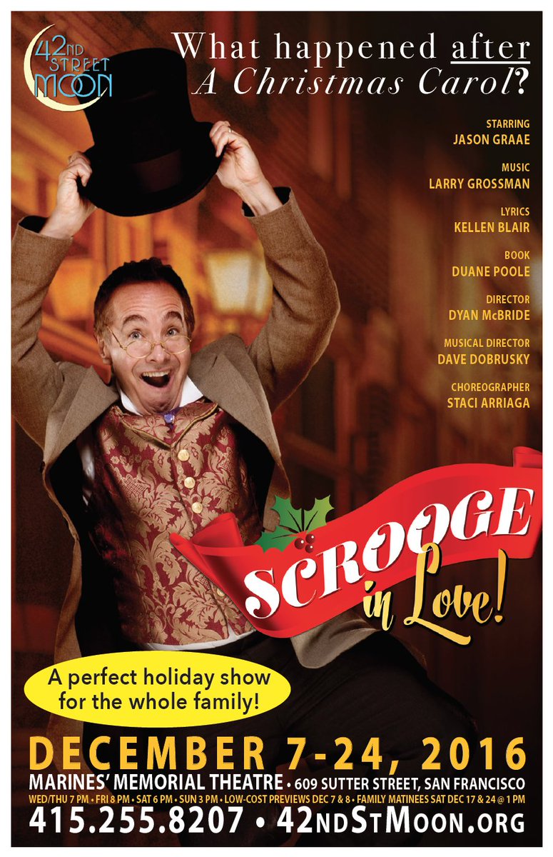Hats off to SF and <a href="/42ndStMoon/">42nd Street Moon</a> for having us back this year! Follow us for all the latest...and COME SEE THE SHOW! #scroogeinlove