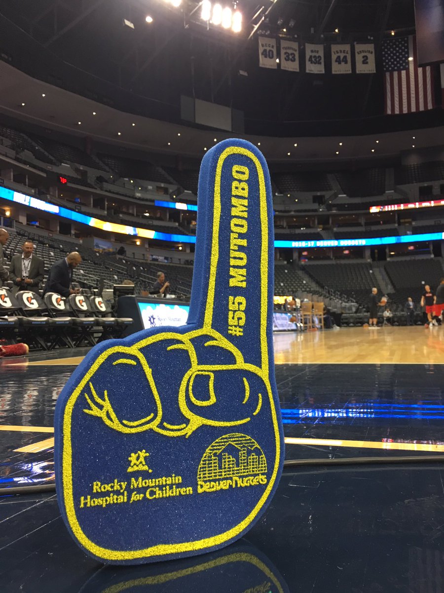 nuggets's tweet photo. Take one last look up because at halftime tonight, No.55 will join these legends in the rafters. 

#Nuggets #MtMutombo https://t.co/4sIVkSrl6k