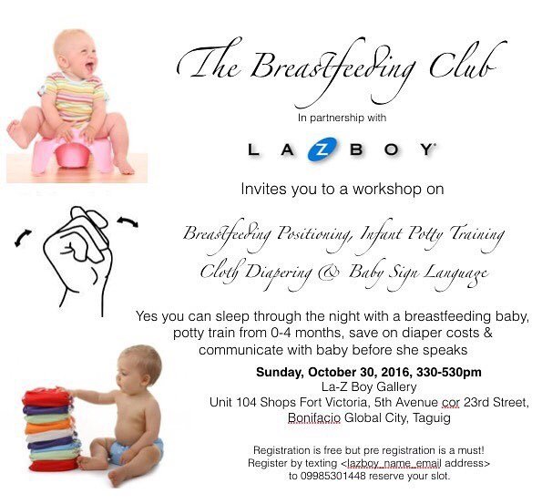PigeonBabyPH's tweet photo. Catch us later at the La-Z Boy Gallery, The Fort for Breastfeeding Positioning, Infant Potty Training, Cloth Diapering and Baby Sign Lang... https://t.co/HuSmtpTFsh