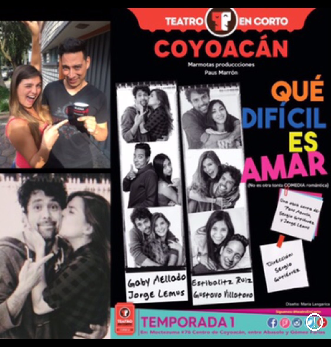 Último fin de semana de <a href="/QueDificilamar/">Qué Difícil Es Amar</a> aquí en <a href="/TeatroEnCorto/">Teatro En Corto</a> Coyoacán!! Los esperamos de 8 a 10:30!!!