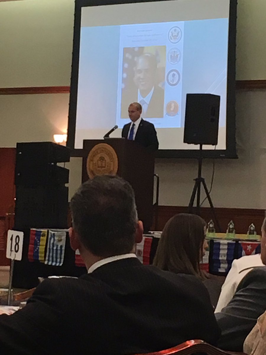 Listening to the inspiring words of Dr. Christopher Rodriguez,  Director of Homeland Security @ Hispanic Leadership Summit. #HLASummit2016