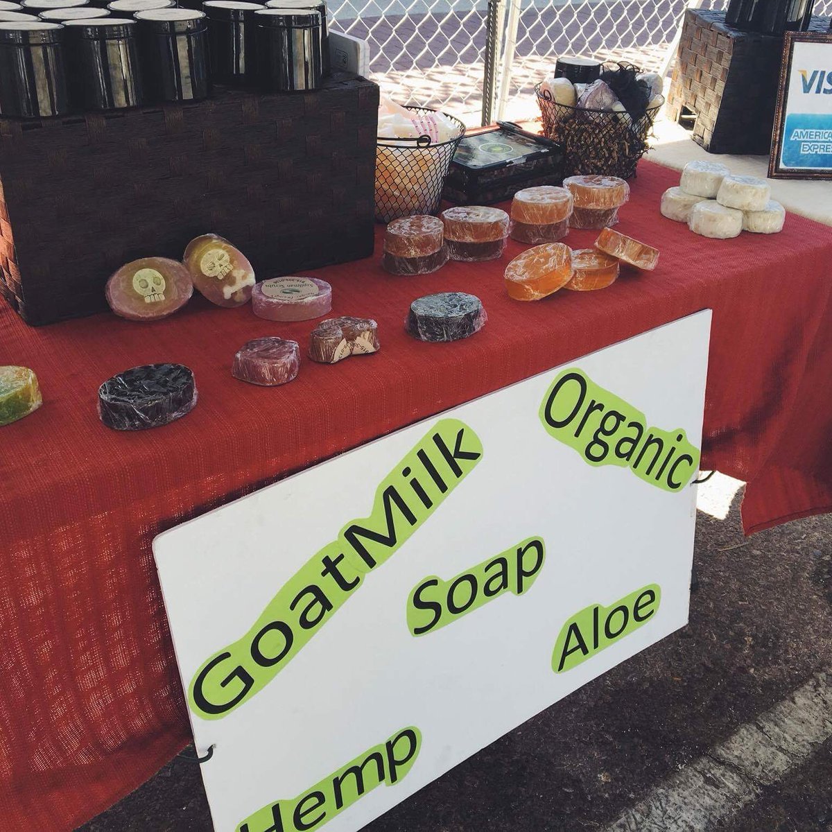 SunsetBp's tweet photo. Szpliman Scrubs selling soaps and scrubs at #SunsetHeightsBlockParty #SzpilamanScrubs #LocalVendors https://t.co/IGPgDJVf12