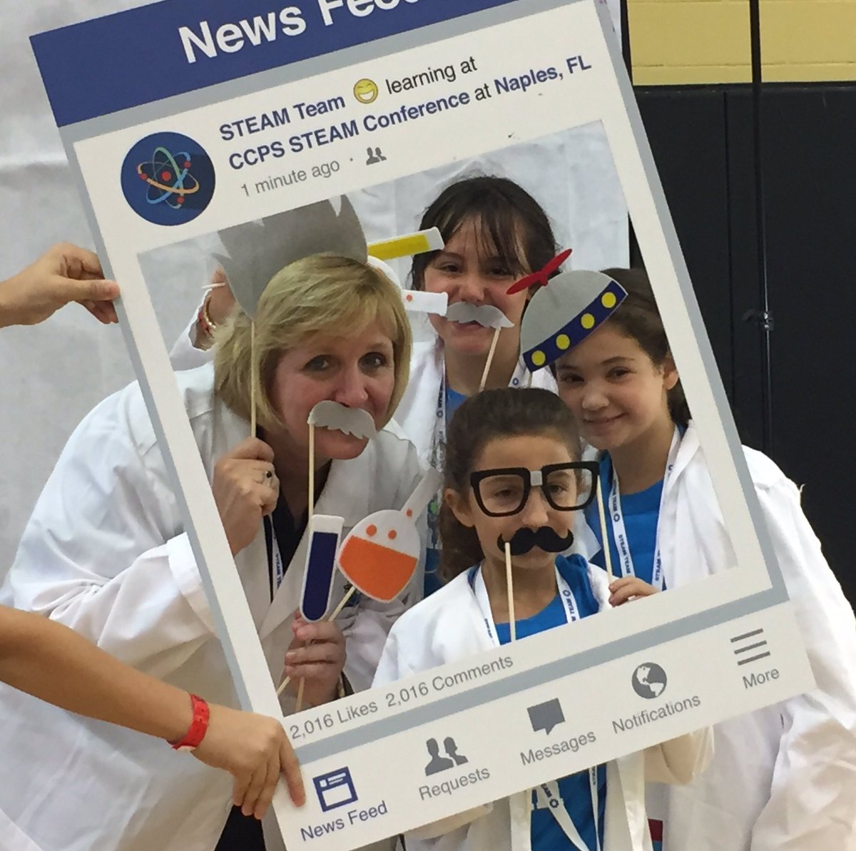 #CCPSSteam The Science Photo Booth was sure popular!  Everyone was a scientist!!!