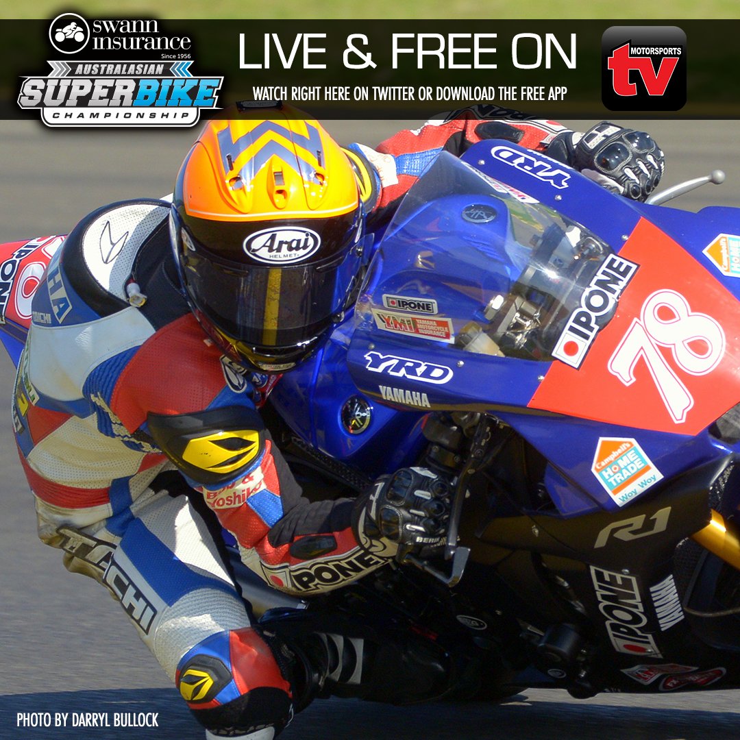 MTVApp's tweet photo. Rd 5 of the Swann Australasian Superbike Championship #LiveandFree right here @MTVApp Sunday Oct 30th from 9.45am AEDT. Download the App! https://t.co/kO97LSU6NW