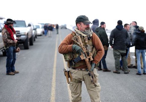 White privilege, 2016: Heavily armed militants just acquitted in #oregonstandoff as unarmed #NoDAPL protestors are attacked by riot police.