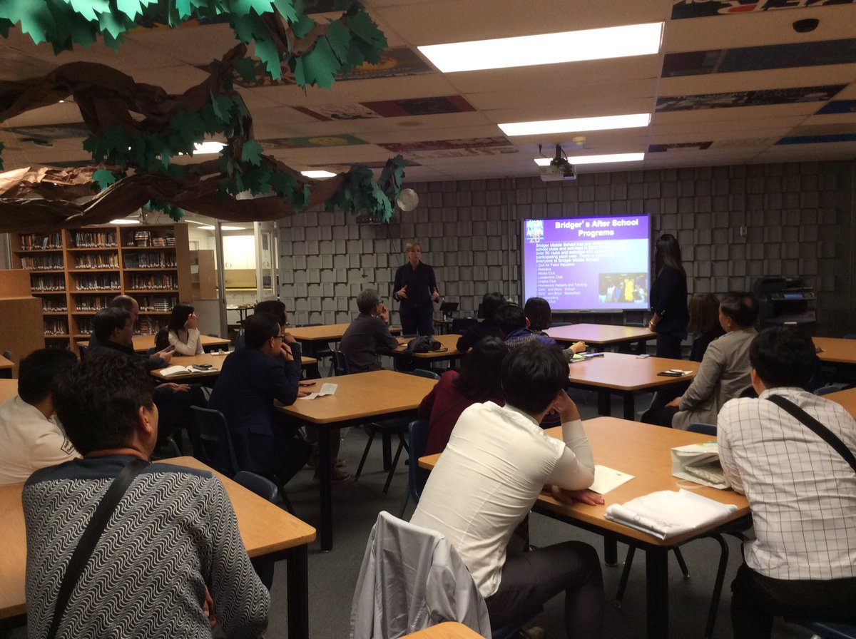Korean visitors on campus.