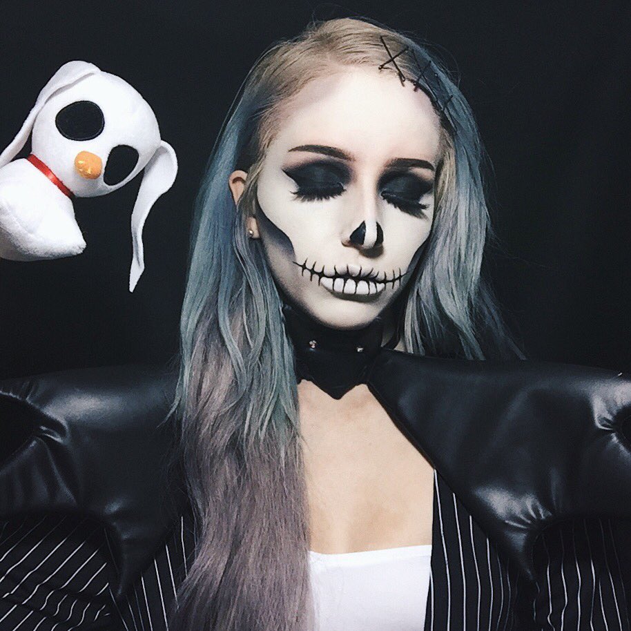 kirrakaye's tweet photo. dis my glam version of Jack skellington, enjoy ☠️🎃 https://t.co/3Wq3qnqVoh