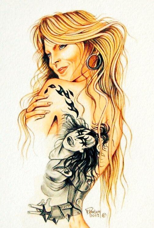 DoroOfficial's tweet photo. #tbt DORO &amp; @genesimmons Art by #Marlon 2003 #dieharddorofans https://t.co/CHDnfdVvKf