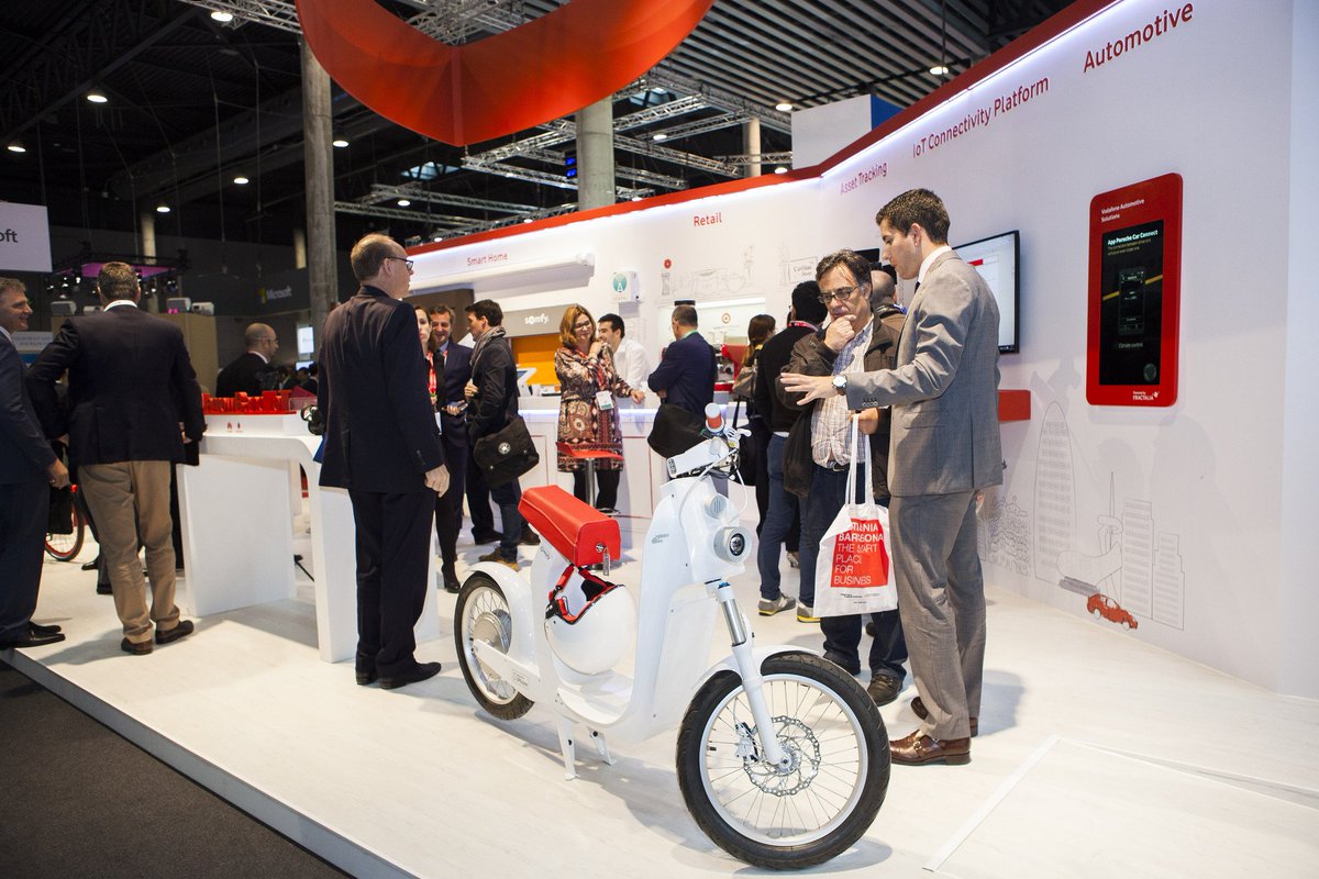 VodafoneIoT's tweet photo. .@VodafoneIoT shows off Xkuty One: smart, urban, solar-powered #mobility.  #IoTSWC16 #IoT https://t.co/8Z4p7Yu8tw