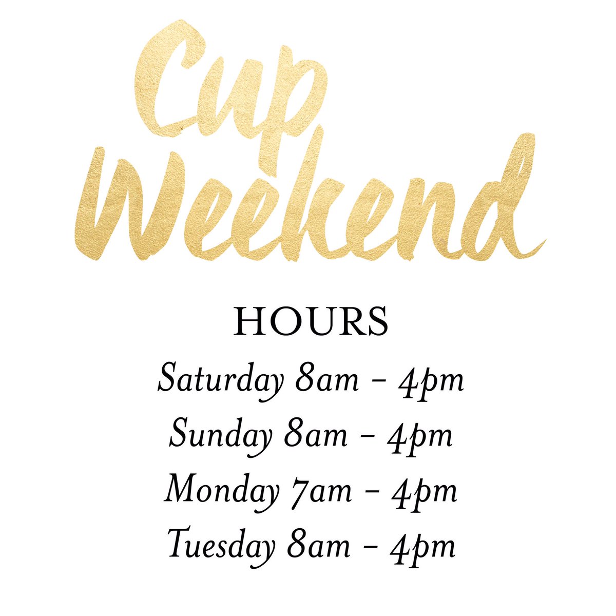 CHEZDREcafe's tweet photo. We're open all weekend 😊 pop in and visit us!! #chezdre #longweekend #cupday #melbournecup #cupweekend https://t.co/P5kJwlbFIH