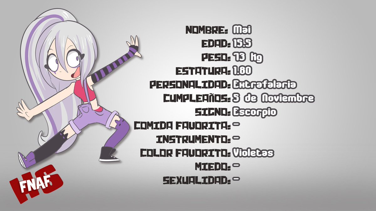 edd00chan's tweet photo. Ficha Mai #FNAFHS https://t.co/WHAuxGGoLY